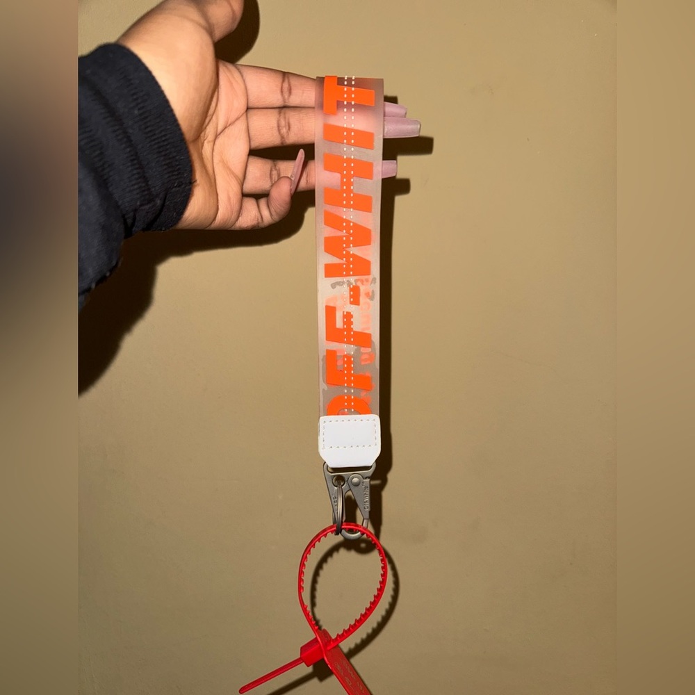 Orange off white key chain